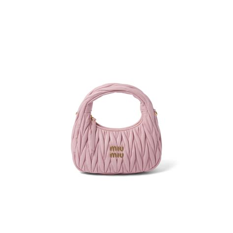 miu miu matelasse bag pink|Powder Pink Wander Matelassé Nappa Leather Hobo Bag .